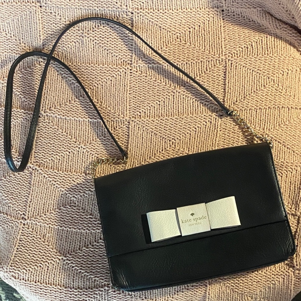 Kate Spade Black Crossbody Bag with White Bow - Picture 6 of 11